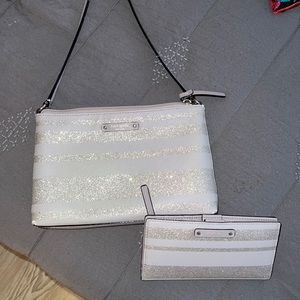 KATE SPADE CROSS BODY PURSE AND MATCHING WALLET